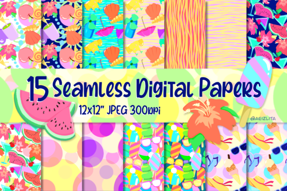 Download Hot Summer Seamless Digital Papers - Premium Resources