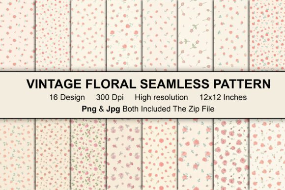 Download Vintage Floral Seamless Pattern Bundle - Vintage floral seamless pattern Collection