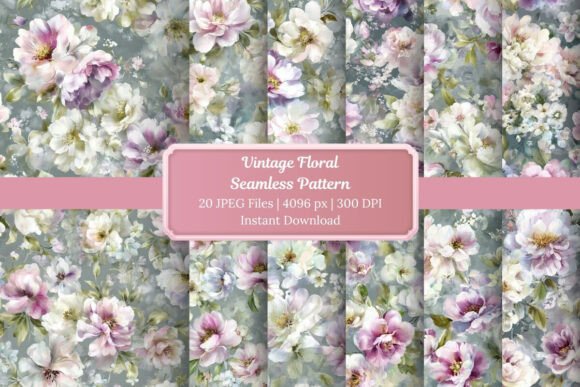 Download Vintage Floral Seamless Pattern Bundle - Vintage floral seamless pattern Collection