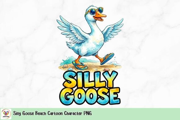 Download Silly Goose Beach Cartoon Character PNG - Premium Resources