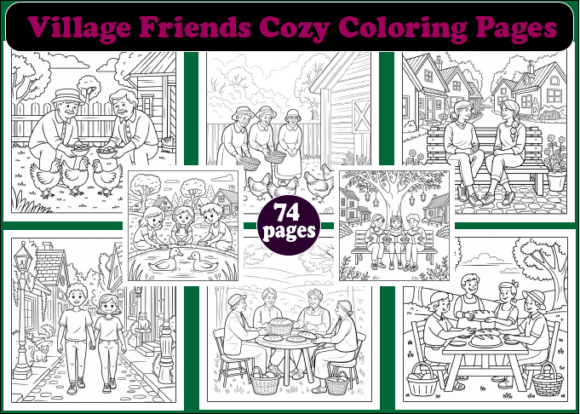 Download 74 Village Friends Cozy Coloring Pages - Cozy Collection
