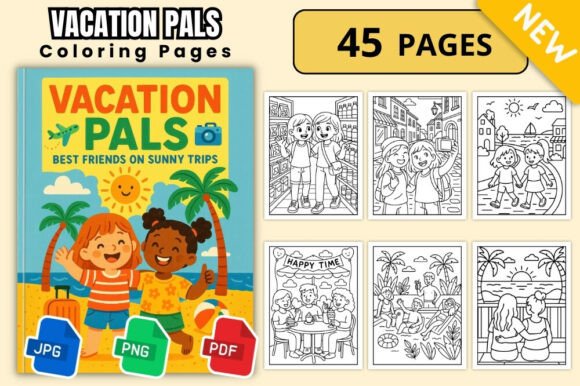 Download Vacation Pals Travel Coloring Book - Premium Resources