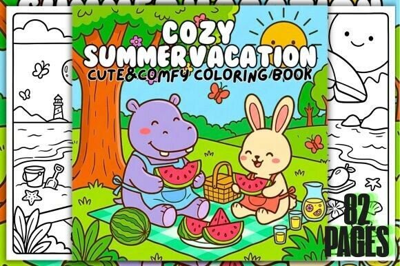 Download Cozy Summer Vacation Coloring Book - Cozy Collection