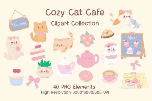 Download Cozy Cat Cafe Clipart Collection - Cozy Collection