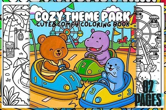 Download Cozy Theme Park Cute&amp;Comfy Coloring Book - Cozy Collection