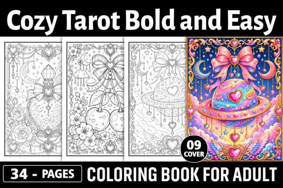 Download Bold and Easy Cozy Tarot Coloring Pages - Cozy Collection