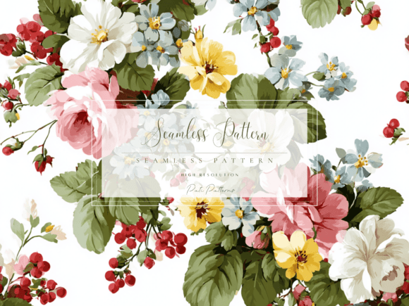 Download Vintage Floral Seamless Pattern PNG with Background - Vintage floral seamless pattern Collection