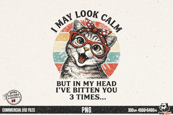 Download Retro Cat I May Calm Kitten Meme PNG - Kitten Collection