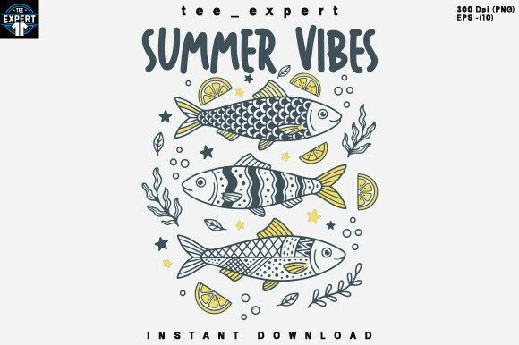 Download Ocean Fish Summer Vibes T-shirt Design - Premium Bundle