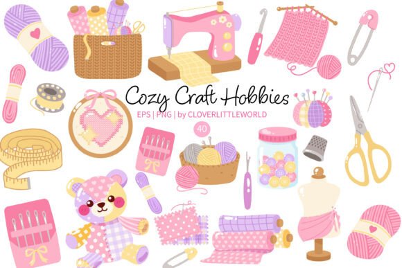Download Cute Cozy Craft Hobbies Clipart - Cozy Collection